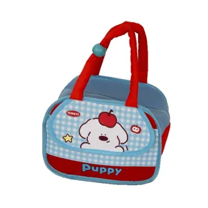 Cute cartoon puppy lunch bag portable bento handbag for office workers and students daily use
