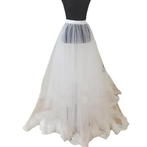 White lace tulle bridal detachable wedding skirt double layer mesh skirt main display
