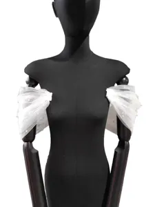 Mangas de chal de tul de perlas desmontables vestido de novia accesorios de moda nupcial
