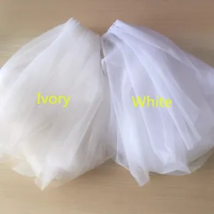 Nouvelle jupe gonflée en tulle de mariée, ivoire et blanc, taille haute grand orlet de fête.