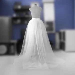 Jupe bouffante en tulle blanc de mariée taille haute maxi jupe robe de soirée femme