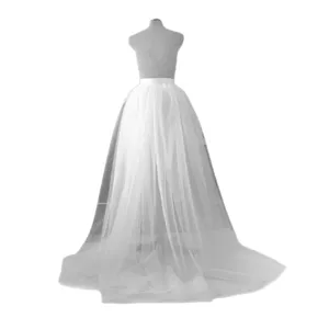Magnifique jupe tutu en tulle blanc pour femme, haute taille longue jupe de fete