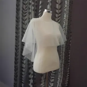 Cape de Mariée Courte en Maille pour Femme Sans Manches套头 Cape de Mariage pour Jeu de Rôle Spectacle Fête Robe