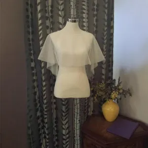 Cape de mariée pull sans manches en maille courte pour femme soirée robe de mariée