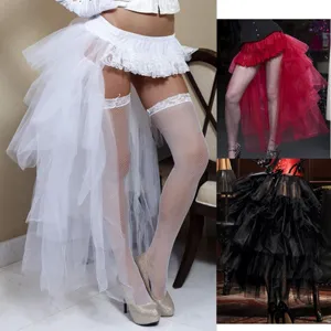 Women's Layered Tulle Cake Skirt High Waist Maxi Skirt For Wedding Party Photo Shoot Performance Costume Bottom