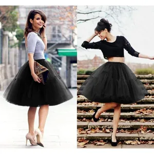 Jupe Tutu Plissée en Maille pour Femmes Taille Haute Mini Jupe à Volants en Polyester Élasthanne Couleur Unie Jupe de Fête en Tulle