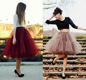 Vue détaillée de jupe tutu en tulle multicouche pour femme, jupon bouffant élégant.