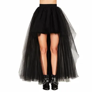 Gonna in Tulle High-Low da Donna Gothic Spandex Poliestere Rete Tutu Gonna Sexy Party per Donna Taglie Forti Gonna Composita Floreale