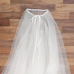 Damen Hochzeit braut abnehmbar glänzend doppellagig Tüll Mesh Cape Rock für Fotografie