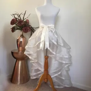 Lolita afneembare rok multi-laag wit organza pluizige strik huwelijksfotografie