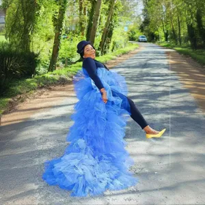 Women mesh trailing tulle skirt detachable fluffy cake skirt for photography studio