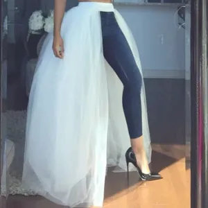 Women's High Waist Mesh Tutu Skirt Princess Style Stage Performance Midi Tulle Skirt Solid Color Elegant Layered Party Skirt