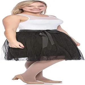 Women's detachable mesh tutu skirt with bow tie, perfect for stage performance and daily wear.