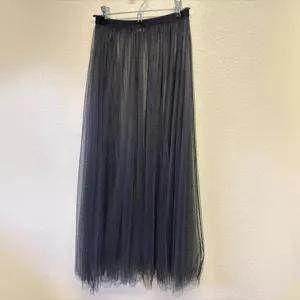 Women's High Waisted Mesh Maxi Skirt Tiered Polyester A-Line Tulle Tutu Skirt For Stage Performance Daily Streetwear