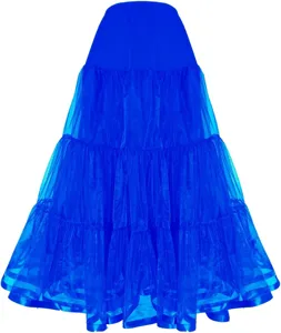 Details of the long royal blue petticoat, multi-layered mesh for wedding and evening gowns.