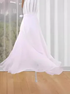 Women's High Waist Chiffon Maxi Skirt Double Layer Bow Knot Tie Elegant Long Princess Skirt For Wedding Party Daily Casual Bottom