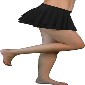 Black double layer ruffled mini skirt summer beach resort low waist womens cute apparel