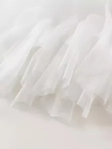 Witte meisjes tulle rok voor zomer prinses taart korte rok detailweergave hoofdfoto
