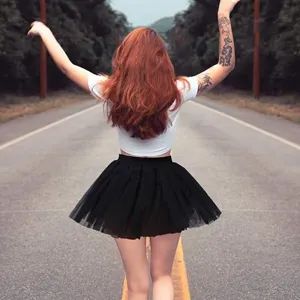Black mesh tutu skirt short fluffy mini skirt for women cute party casual daily wear apparel