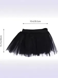 Sexy high waist black mesh tutu skirt, short fluffy pleated mini skirt for women daily wear.