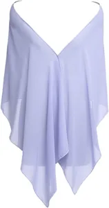 Lightweight lavender chiffon shawl detail, elegant sheer fabric draped gracefully for summer styling.