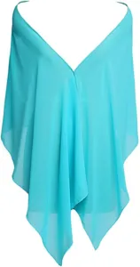 Women chiffon shawl sun protection scarf lightweight breathable elegant summer accessory blue