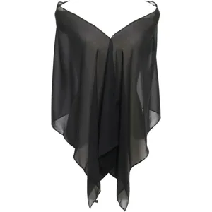 Women's Chiffon Shawl Elegant Lightweight Sun Protection Scarf Thin Bridal Wrap Rolled Edge Rectangular Solid Color Cardigan Top
