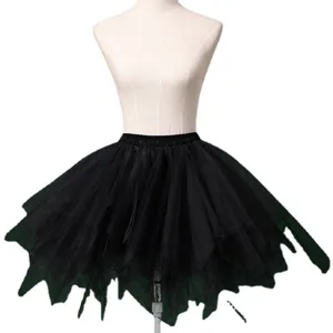 Black mesh tutu skirt detail view, lightweight layered tulle material for dance and ballet performance.