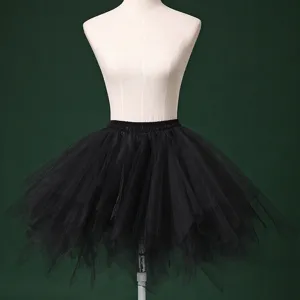 Black tulle ballet skirt detail, fluffy mesh tutu petticoat, layered dance party costume skirt