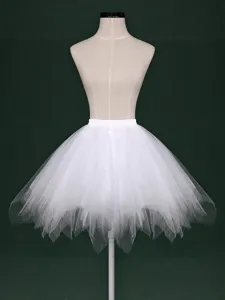 Women Princess Ballet Tulle Tutu Skirt Elastic Waist A-Line Mini Mesh Skirt For Performance Party Casual Wear Polyester Skirt