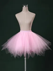 Pink tutu skirt for women, fluffy mesh ballet dance half skirt with elastic waist.