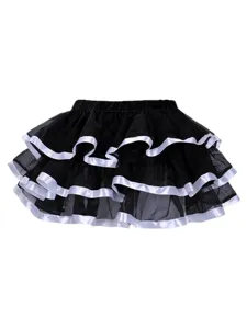 Jupe Tutu en Maille Lolita Gothique Victorienne Femmes Mini-jupe Plissée à Étages Costume de Fête
