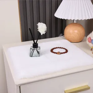 Miniatuur 1:12 poppenhuis wit pluizig tapijt pluche mat voor actiefiguren decoratie.