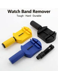 Watch strap remover tool detail, durable metal and plastic watch link pin repair kit for adjustable bands.