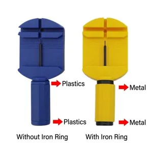 Watch band link remover tool set, metal and plastic watch repair strap adjuster kit.