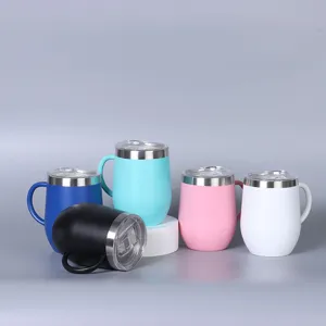 Roestvrijstalen geisoleerde beker met handvat, dubbelwandige vacuüm koffiemok, meerkleurig.