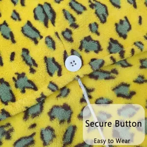Leopard Print Microfiber Dry Hair Cap Absorbent Quick Drying Hair Towel Wrap for Women