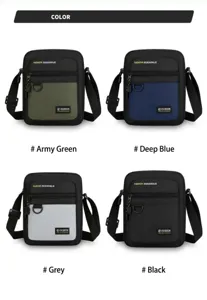 Men's casual crossbody bag, minimalist commuting business shoulder bag, durable small square bag.