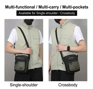 Men's casual cross-body bag multi-pocket tactical shoulder bag daily commuter stylish