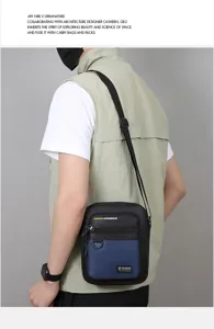 Men stylish casual messenger bag commuter anti-wear cross body shoulder bag for daily use.