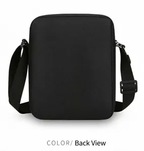 Black men's crossbody shoulder bag with adjustable strap, clean modern commuter style design.