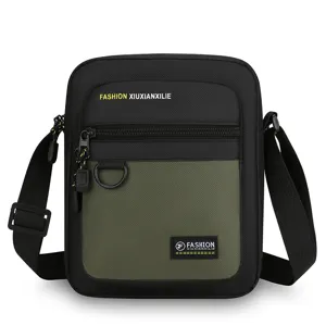 Men's Crossbody Bag Casual Shoulder Bag Black Green Durable Fashion Commuter Bag