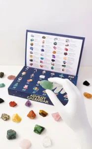Crystal Advent Calendar 24 Days Countdown Rock Mineral Specimen Blind Box Kids Gift