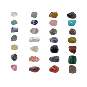 Assorted natural crystal stones and gemstone tumbled stones set for collection and gifts.