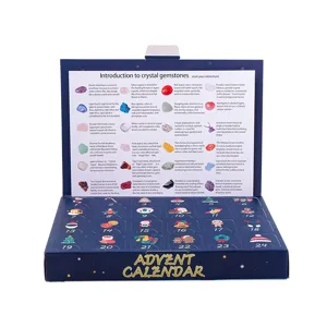 Christmas advent calendar crystal gemstone blind box 24 days countdown kids toy gift box