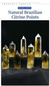 Pilier en cristal de citrine naturelle brésilienne pierre précieuse hexagonale décoration