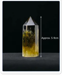 Tour de cristal de citrine naturelle pointe brute polie pierre énergétique pilier déco.