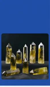 Pointes de cristal de citrine naturelle colonnes brutes d'énergie de guérison