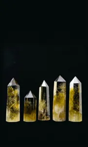 Naturel brésilien citrine cristal unique point piliers brut poli guérison énergie