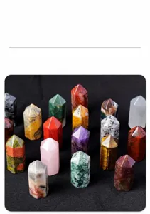 Natural crystal single point hexagonal pillar gemstone home decoration ornament detail view